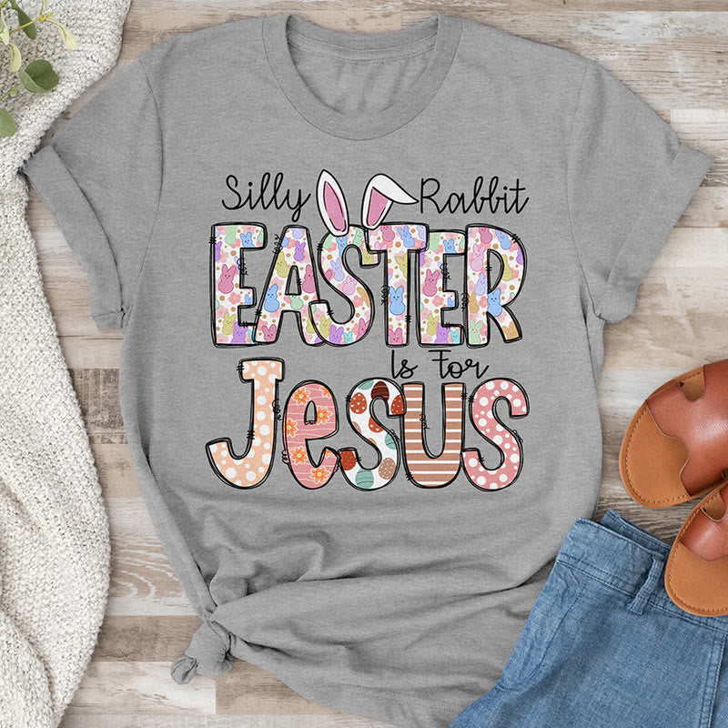 Christianartworkshop Easter is for Jesus, Marshmallow Bunnies T-Shirt - Grey - 2XL - image 4
