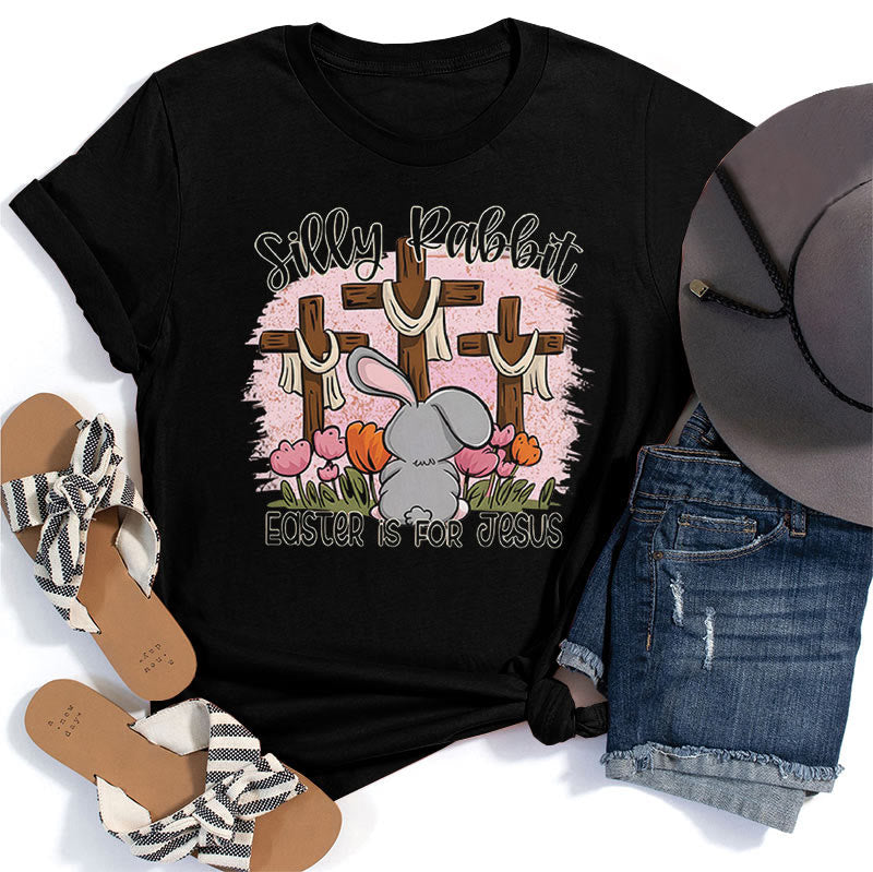 Christianartworkshop Silly Rabbit Easter is for Jesus T-shirt - Black - 2XL - image 0