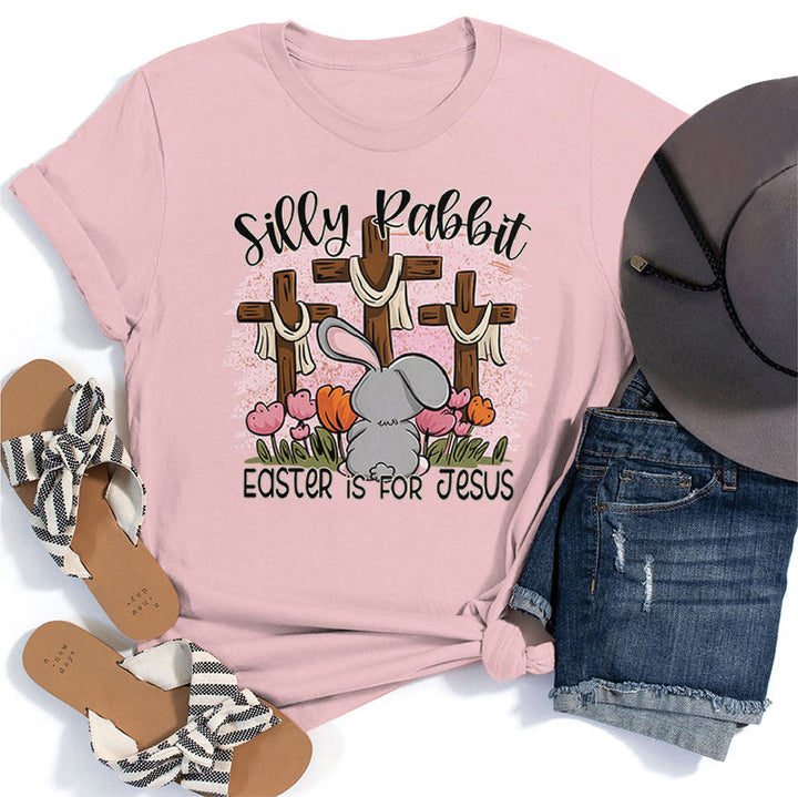 Christianartworkshop Silly Rabbit Easter is for Jesus T-shirt - Pink - 2XL - image 5