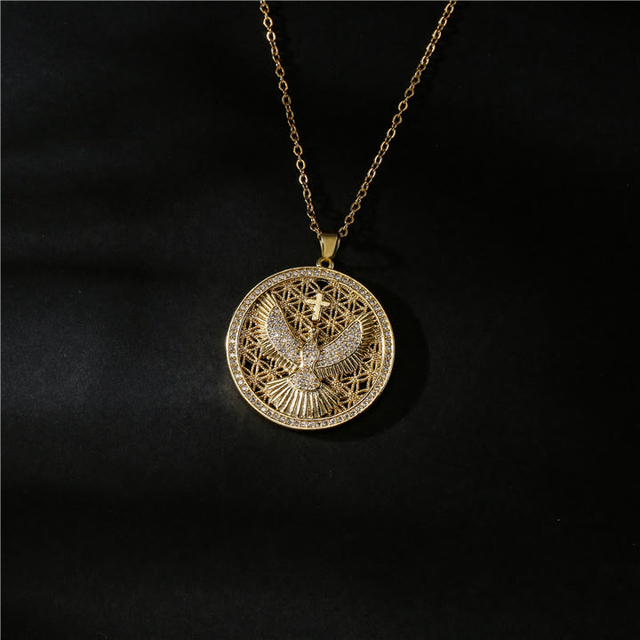 Christianartworkshop Holy Spirit Dove Heavenly Sparkle Necklace: A Radiant Symbol of Faith