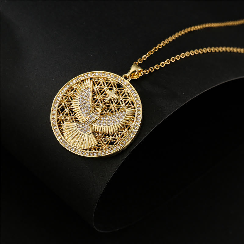 Christianartworkshop Holy Spirit Dove Heavenly Sparkle Necklace: A Radiant Symbol of Faith - image 1