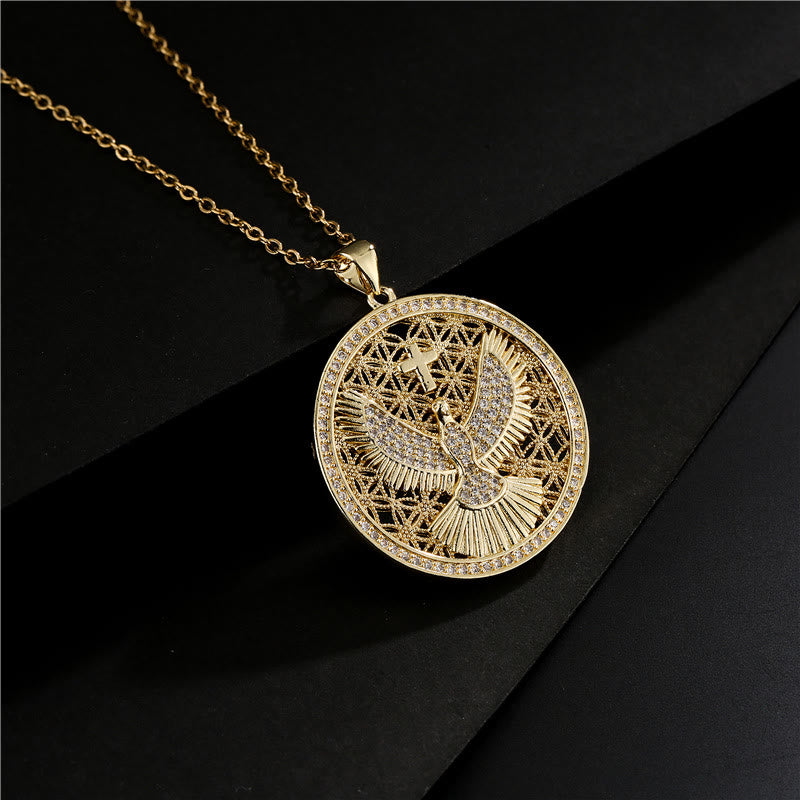 Christianartworkshop Holy Spirit Dove Heavenly Sparkle Necklace: A Radiant Symbol of Faith