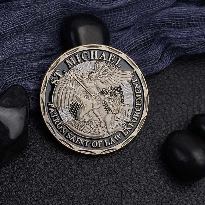 Christianartworkshop Archangel St. Michael and the Devil Protection Strengthen Connection Coin - image 0