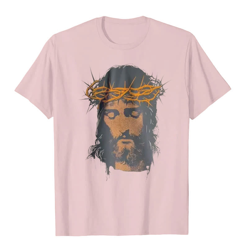 Christianartworkshop Jesus Face and Crown of Thorns Graphic T-Shirt - image 16