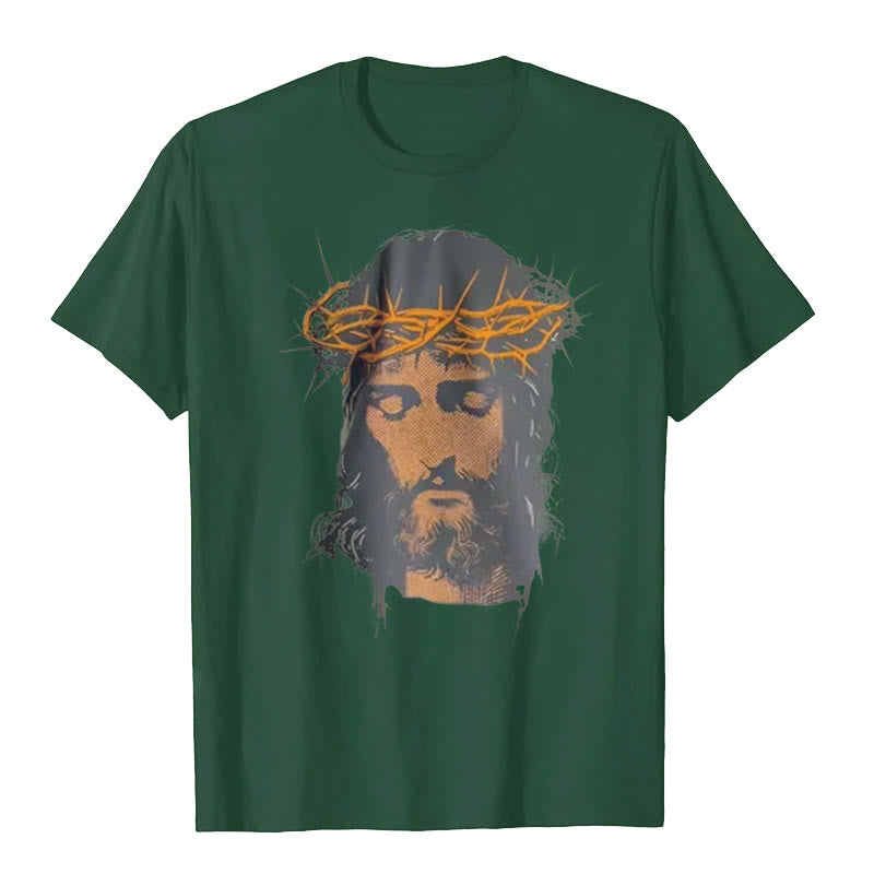 Christianartworkshop Jesus Face and Crown of Thorns Graphic T-Shirt - image 25