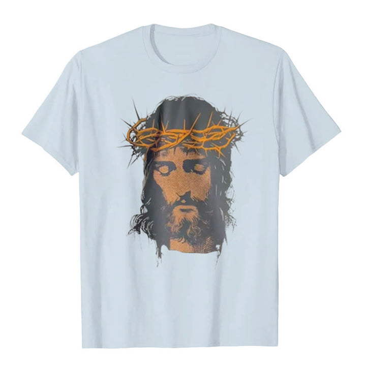 Christianartworkshop Jesus Face and Crown of Thorns Graphic T-Shirt - image 13