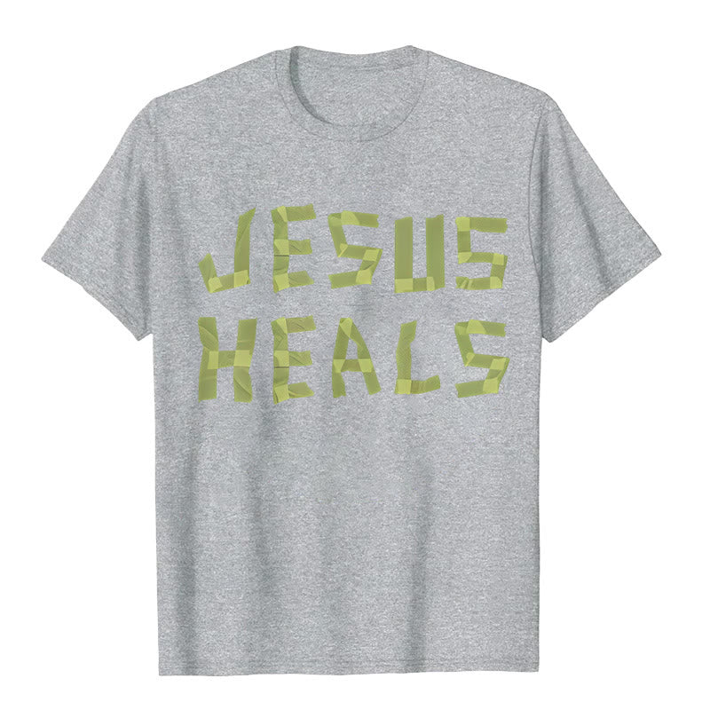 Christianartworkshop Jesus Heals Graphic T-Shirt - Grey - 2XL - image 6