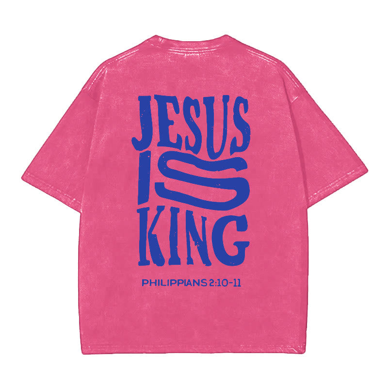Christianartworkshop Jesus Is King Graphic T-Shirt - Pink - 5XL - image 10
