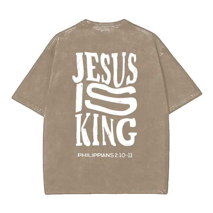 Christianartworkshop Jesus Is King Graphic T-Shirt - Brown - 5XL - image 6