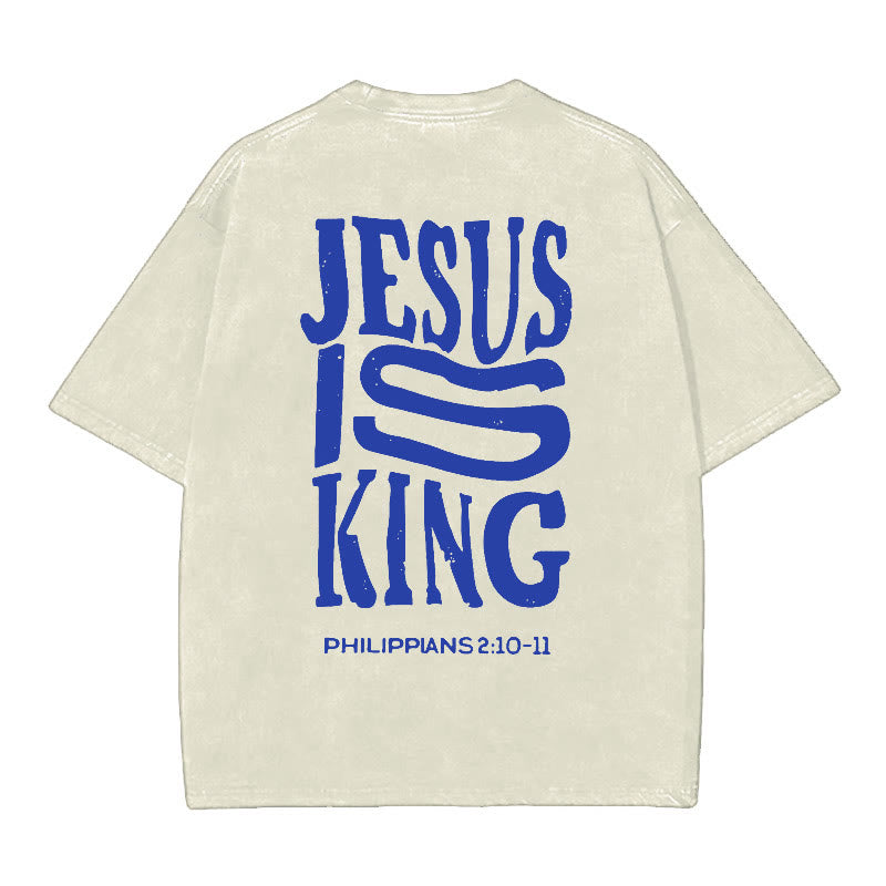 Christianartworkshop Jesus Is King Graphic T-Shirt - Beige - 5XL - image 0