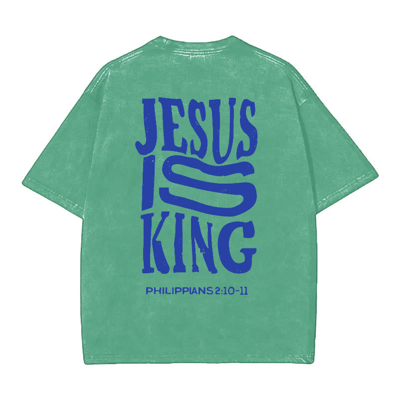Christianartworkshop Jesus Is King Graphic T-Shirt - Green - 5XL - image 12