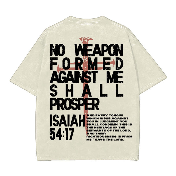 Christianartworkshop No Weapon Formed Against Me T-Shirt - Beige - 5XL - image 3
