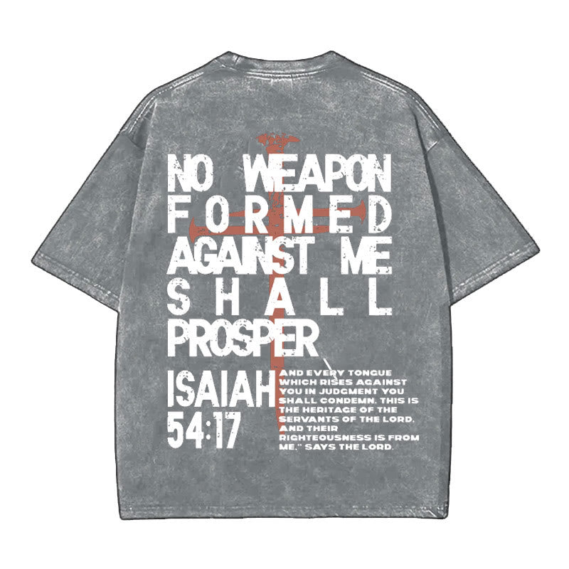 Christianartworkshop No Weapon Formed Against Me T-Shirt - Grey - 5XL - image 5