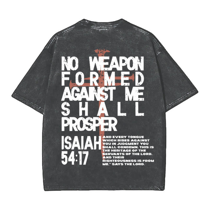 Christianartworkshop No Weapon Formed Against Me T-Shirt - Black - 5XL - image 0