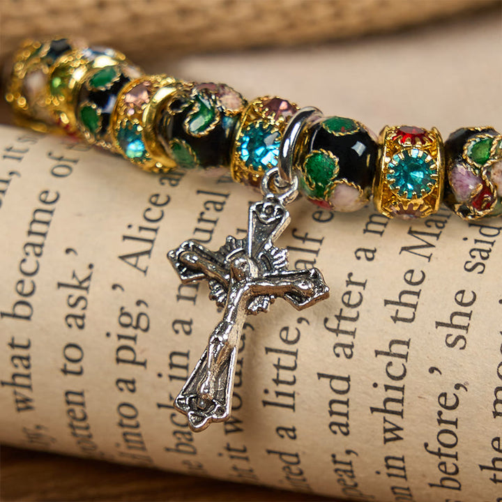 Christianartworkshop Handcrafted Cloisonné Beads Timeless Faith Bracelet: A Testament of Christ's Presence - image 13