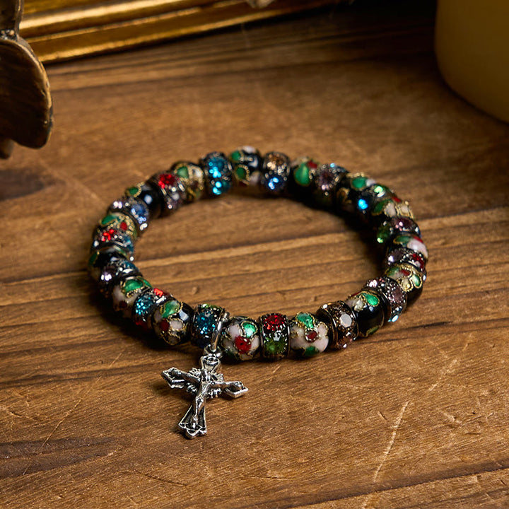 Christianartworkshop Handcrafted Cloisonné Beads Timeless Faith Bracelet: A Testament of Christ's Presence - image 2