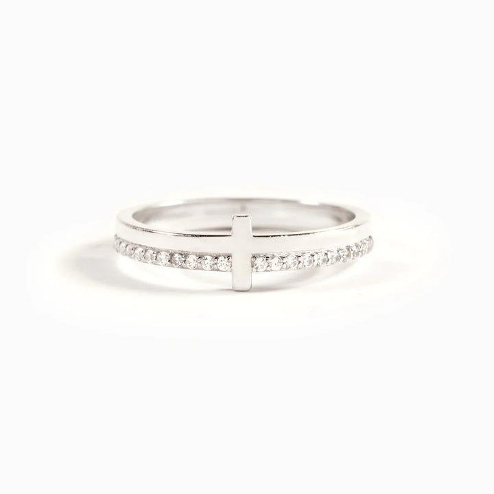 Christianartworkshop 925 Silver JESUS & Cross "Pray" Ring - Drawing Divine Power through Faith - Silver - AU Size T1/2 (US 10) - image 4
