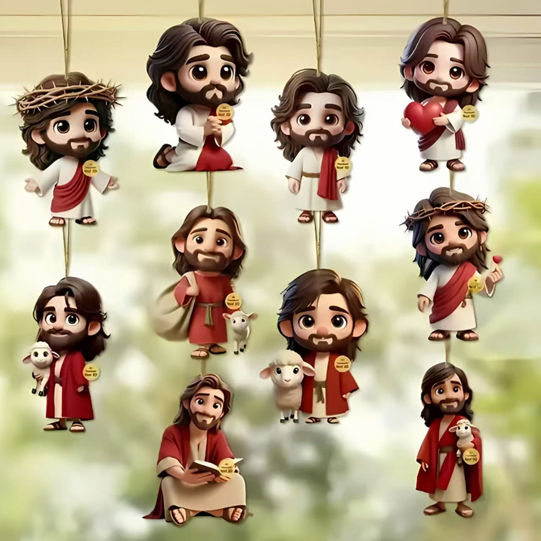 Christianartworkshop Cartoon Jesus Wooden Ornaments - 10-piece set - image 0