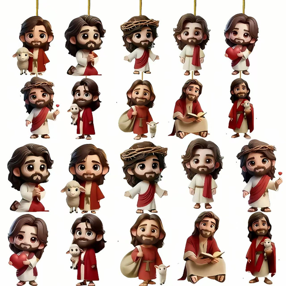 Christianartworkshop Cartoon Jesus Wooden Ornaments - 30-piece set - image 1