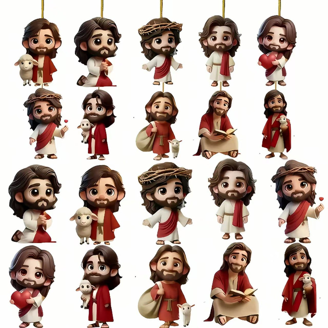 Christianartworkshop Cartoon Jesus Wooden Ornaments - 30-piece set - image 1