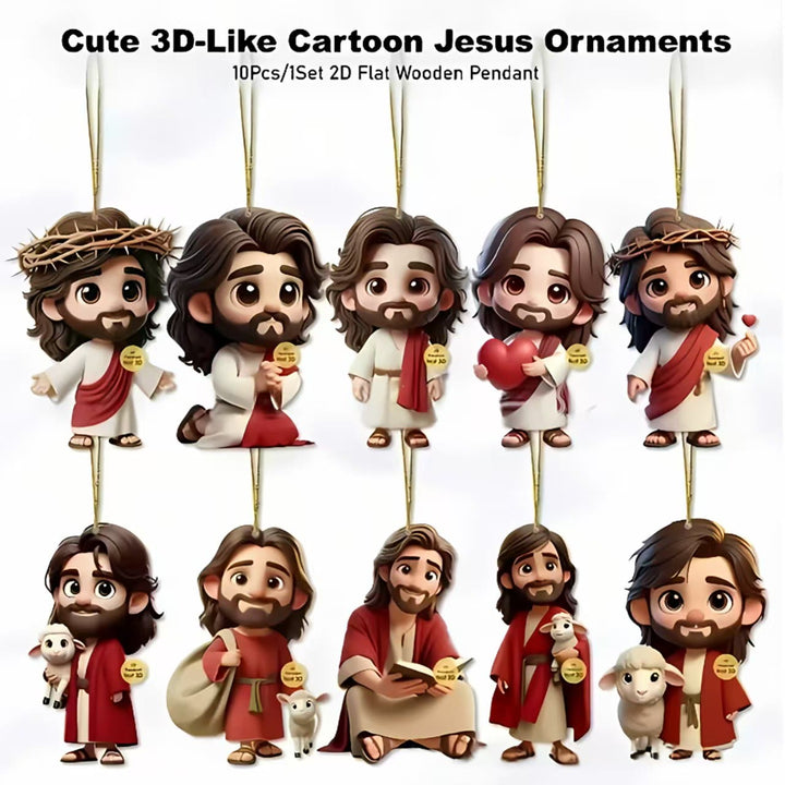 Christianartworkshop Cartoon Jesus Wooden Ornaments - image 3