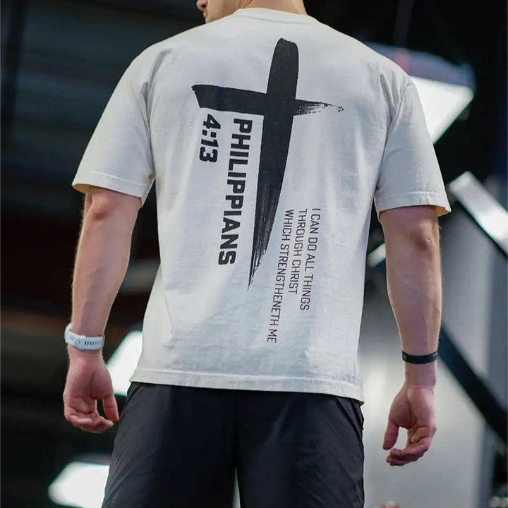 Christianartworkshop Philippians 4:13 Strength Cross T-Shirt - image 4
