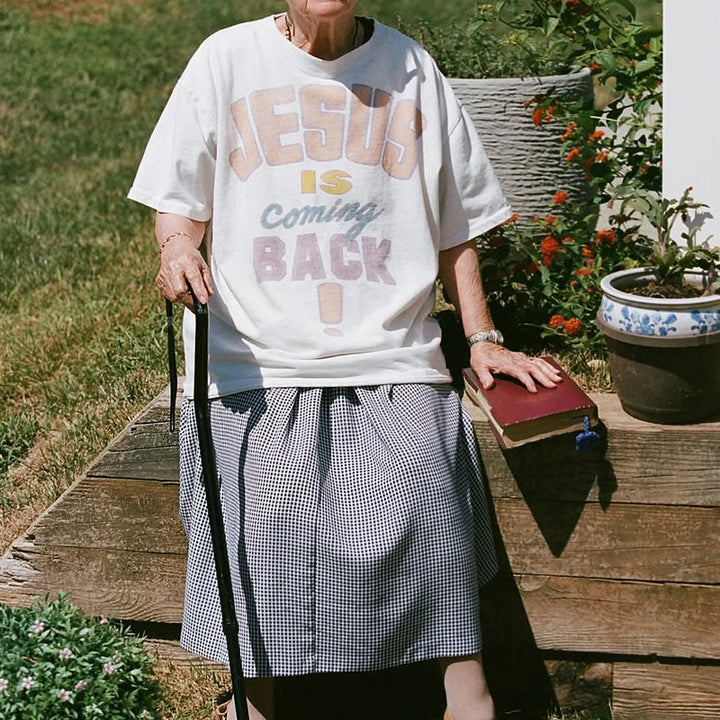 Christianartworkshop Jesus is Coming Back Bold Statement T-Shirt - image 6