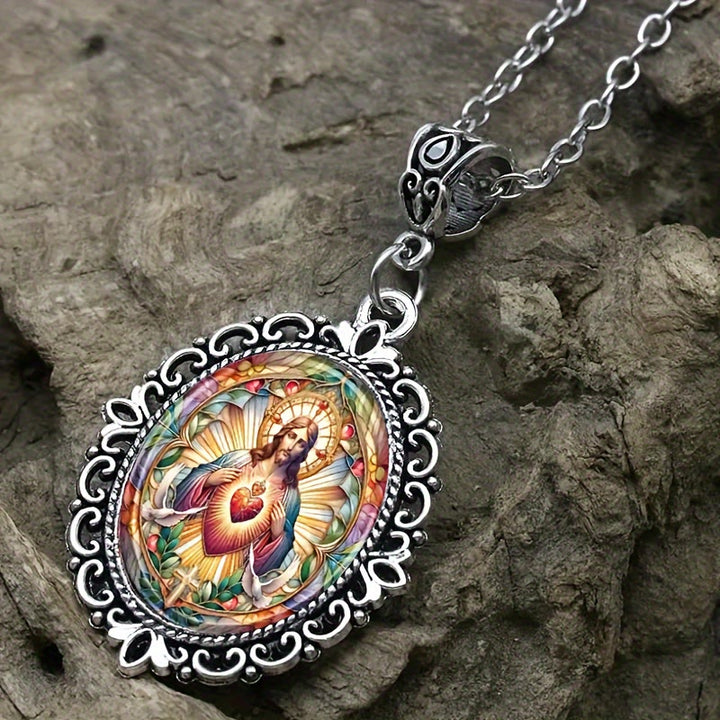 Christianartworkshop Jesus Sacred Heart Necklace: Timeless Piece Embodying Divine Love
