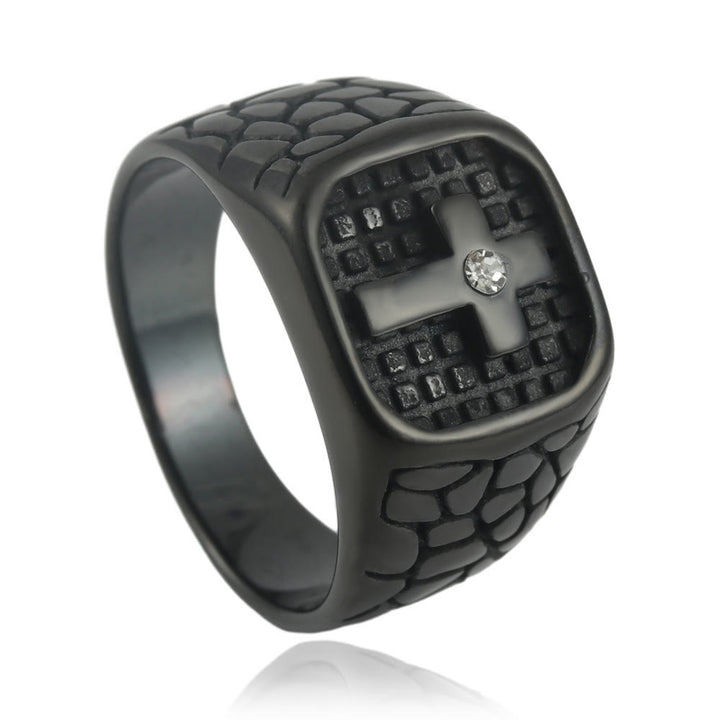 Christianartworkshop The Modern & Minimalist Cross Ring: Understated Elegance Meets Timeless Symbolism - Black - US13 - image 3
