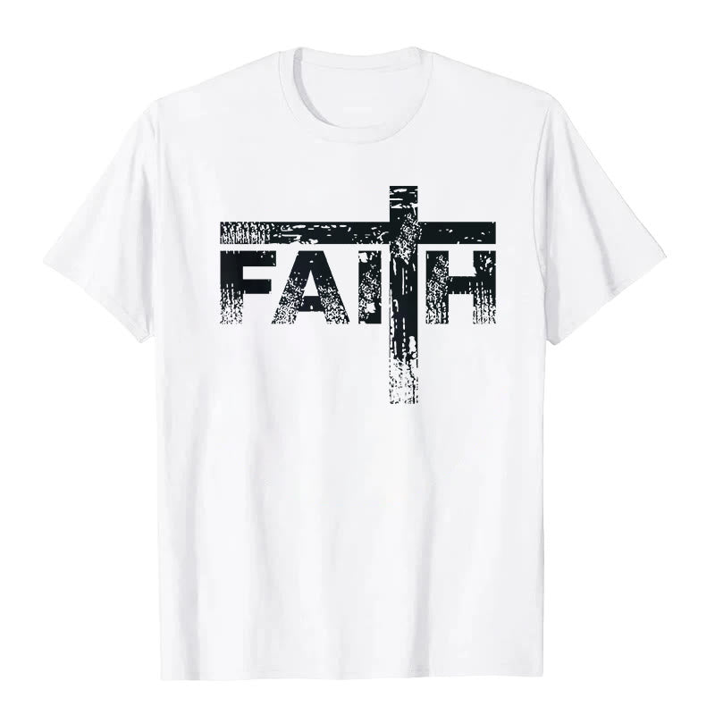 Christianartworkshop The Faith Cross T-Shirt - White - 2XL - image 1