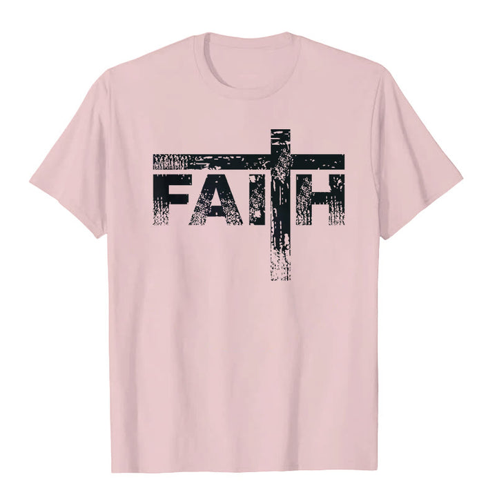 Christianartworkshop The Faith Cross T-Shirt - Pink - 2XL - image 4