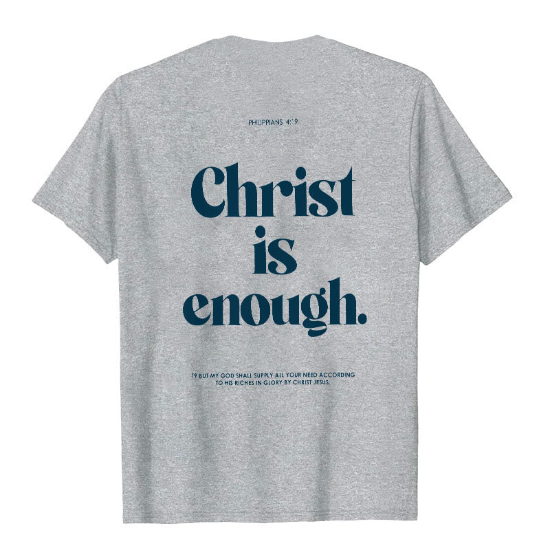 Christianartworkshop Christ Is Enough T-Shirt - Grey - 2XL - image 16