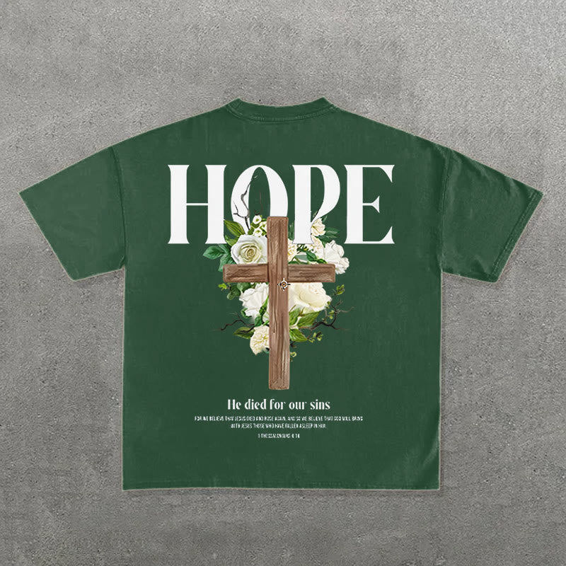 Christianartworkshop Hope Cross Print T-Shirt