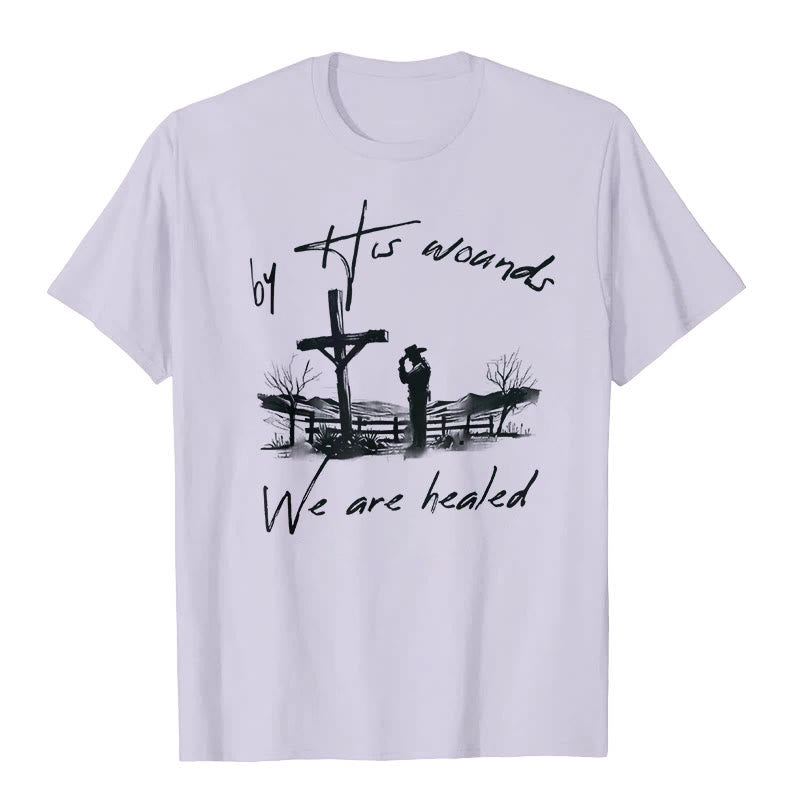 Christianartworkshop By His Wounds We are Healed T-Shirt - Purple - 2XL - image 7