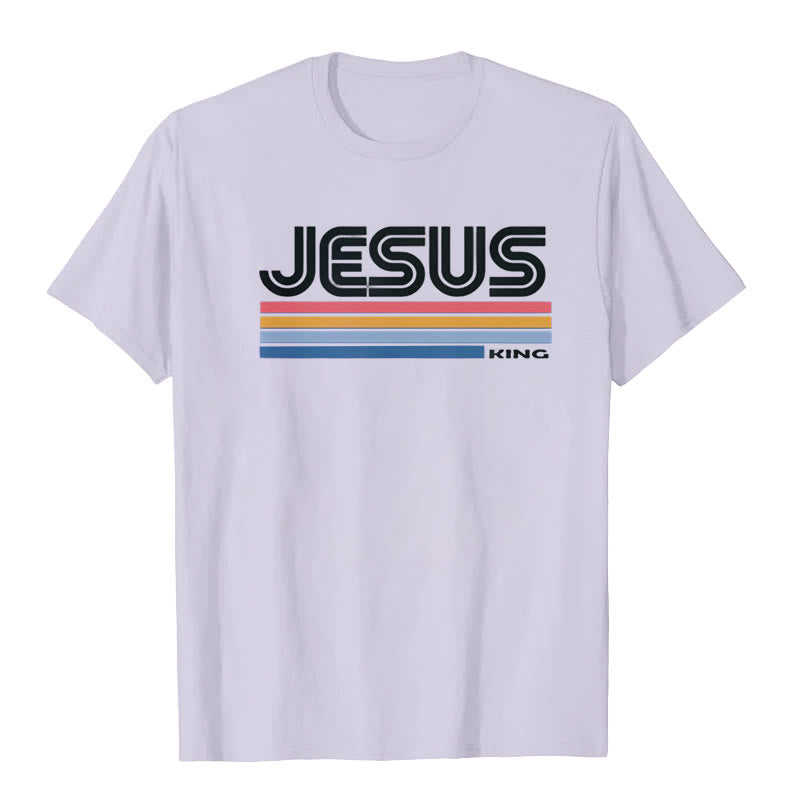Christianartworkshop Retro Jesus King T-Shirt - Purple - 2XL - image 7