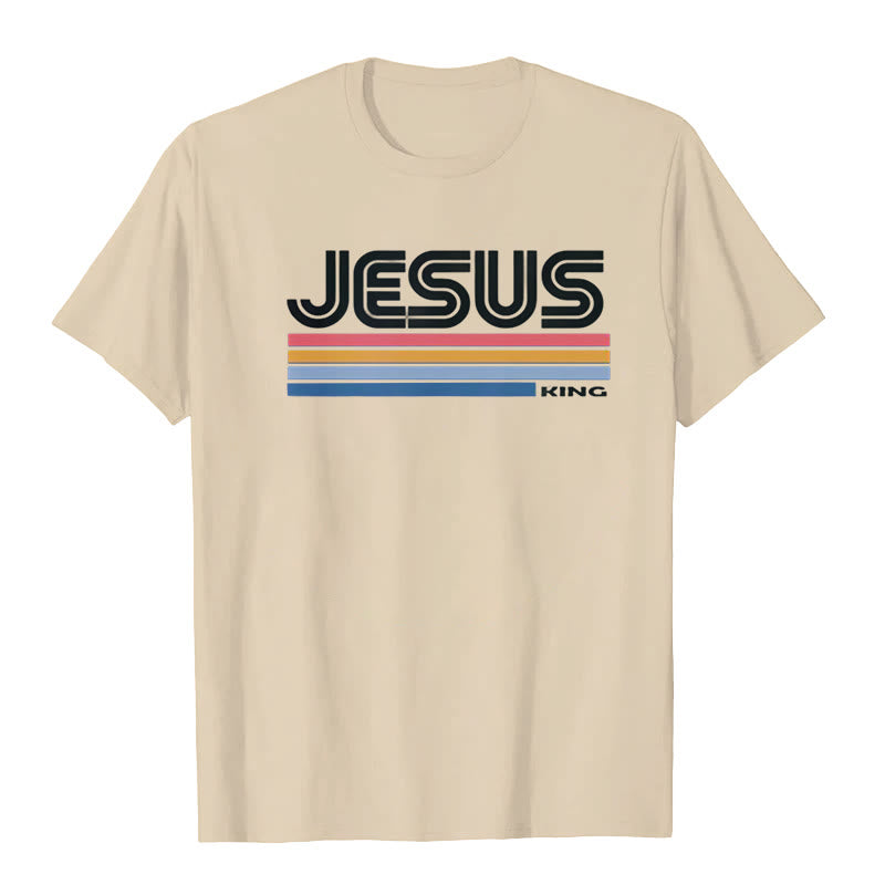 Christianartworkshop Retro Jesus King T-Shirt - Beige - 2XL - image 2