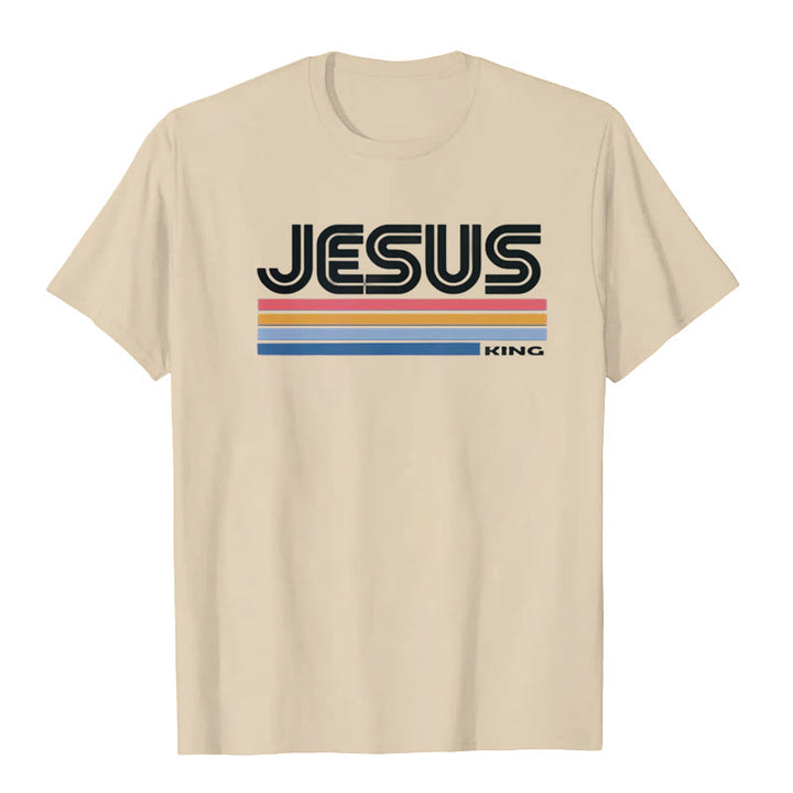 Christianartworkshop Retro Jesus King T-Shirt - Beige - 2XL - image 2