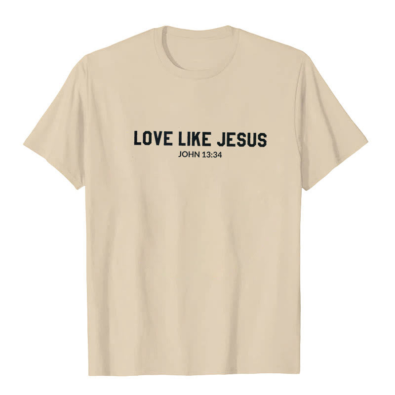 Christianartworkshop Love Like Jesus T-Shirt - Beige - 2XL - image 2