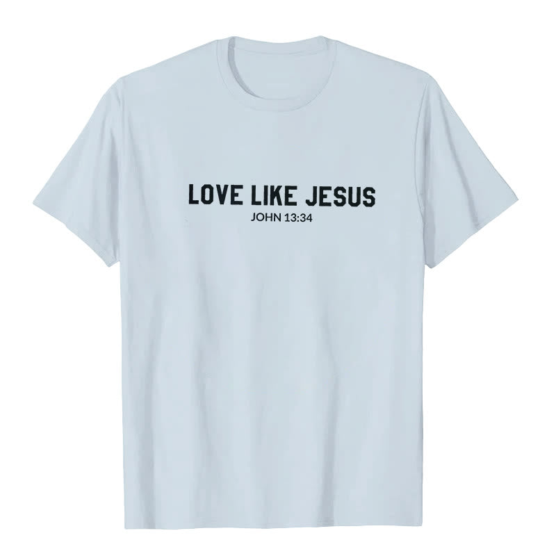 Christianartworkshop Love Like Jesus T-Shirt - Blue - 2XL - image 3
