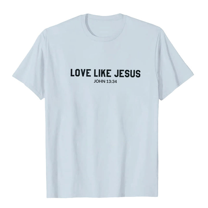 Christianartworkshop Love Like Jesus T-Shirt - Blue - 2XL - image 3