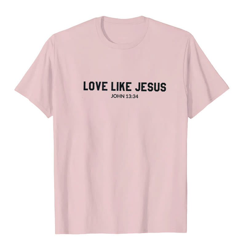 Christianartworkshop Love Like Jesus T-Shirt - Pink - 2XL - image 4
