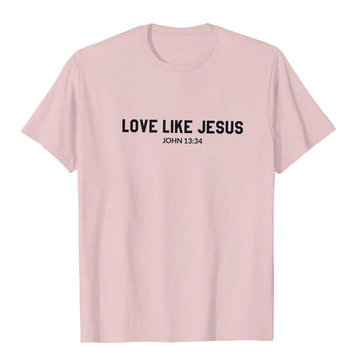 Christianartworkshop Love Like Jesus T-Shirt - Pink - 2XL - image 4