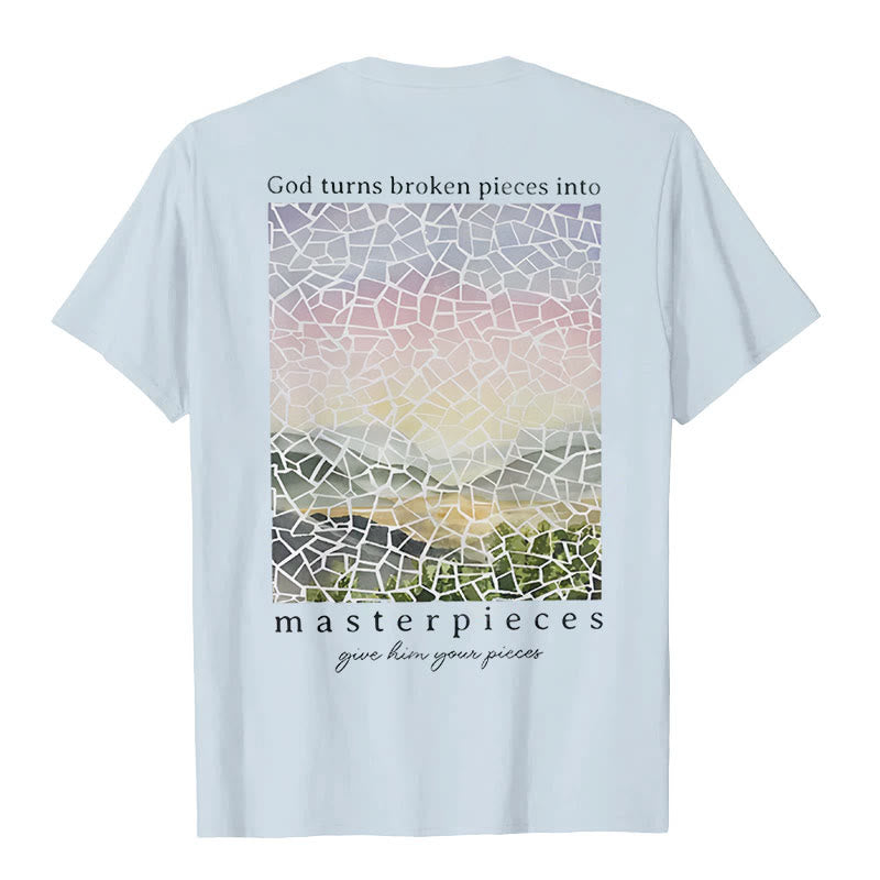 Christianartworkshop God Turns Broken Pieces into Masterpieces T-Shirt - image 11