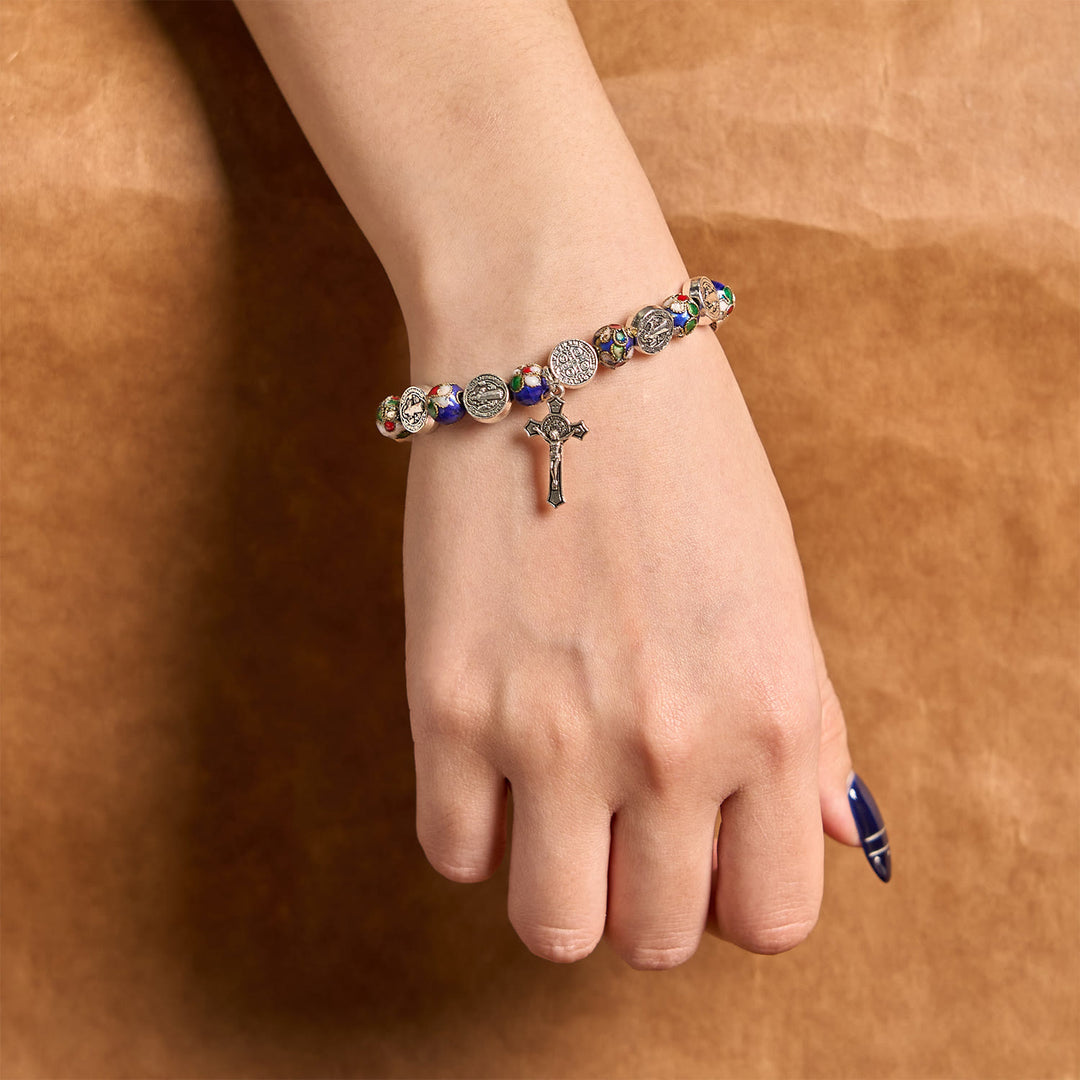 Christianartworkshop Handcrafted Blue Cloisonné Beads Divine Blessing Bracelet: A Symbol of Faith - image 3