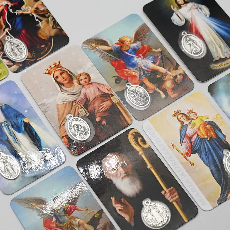 Christianartworkshop Our Lady & Jesus & angels Paper Card: A Symbol of Holy Spirit and Power