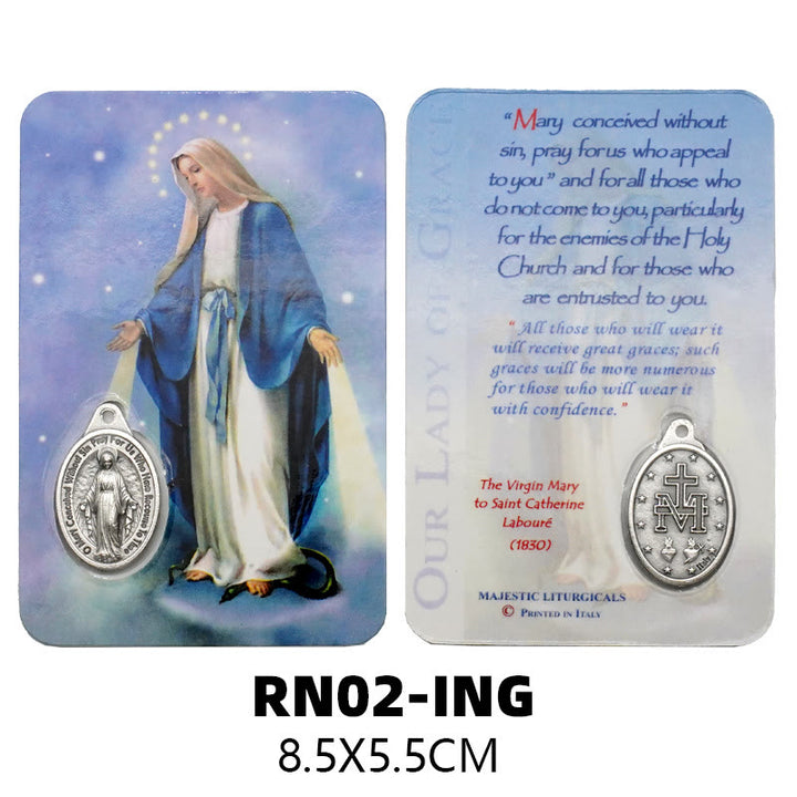 Christianartworkshop Our Lady & Jesus & angels Paper Card: A Symbol of Holy Spirit and Power