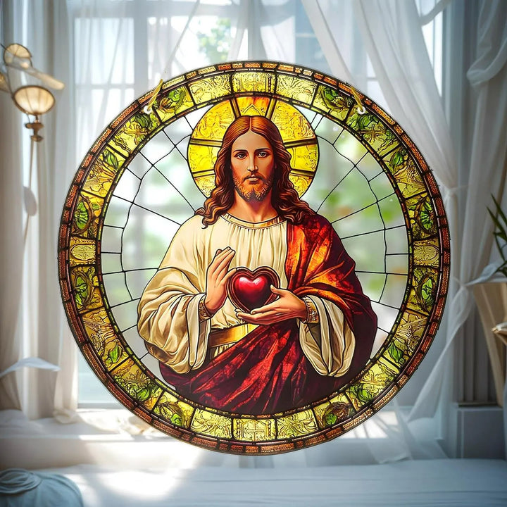 Christianartworkshop Sacred Heart of Jesus Holy Hanging Ornament: Soothing the Troubled Soul