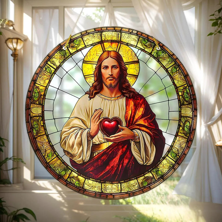 Christianartworkshop Sacred Heart of Jesus Holy Hanging Ornament: Soothing the Troubled Soul