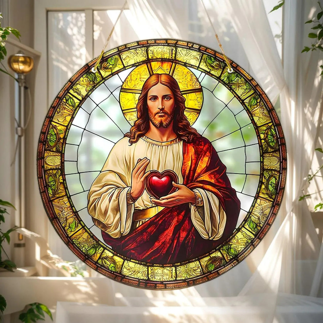 Christianartworkshop Sacred Heart of Jesus Holy Hanging Ornament: Soothing the Troubled Soul