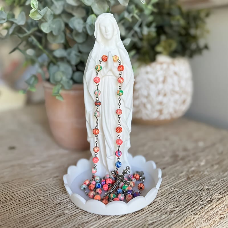 Christianartworkshop Our Lady Resin Rosary Holder: Supporting Holy Objects and Placing the Soul - Our Lady - image 0